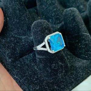 Sterling Silver Blue Sapphire Ring